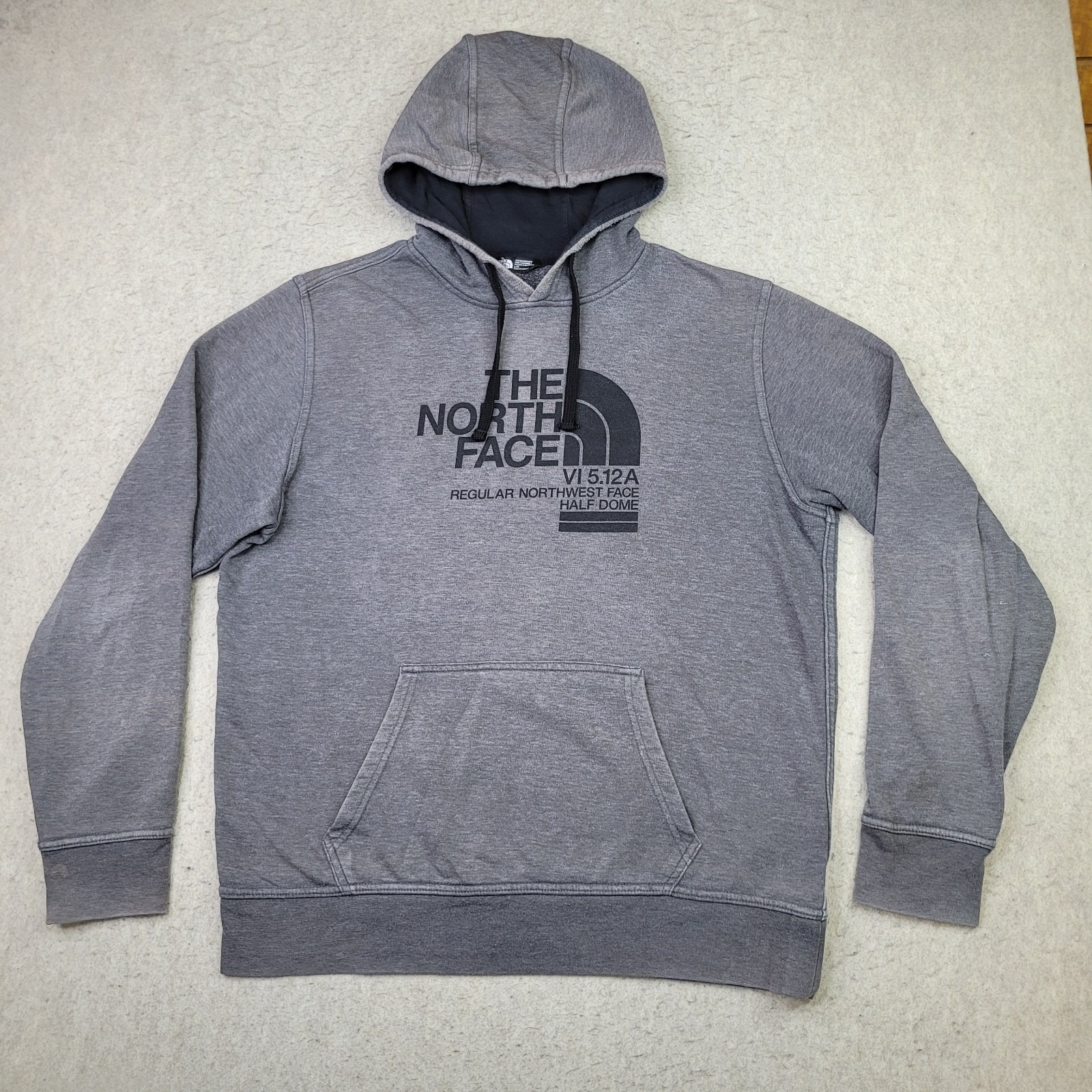 The North Face Hoodie Mens Xl Gray Pullover Faded Distressed Workwear